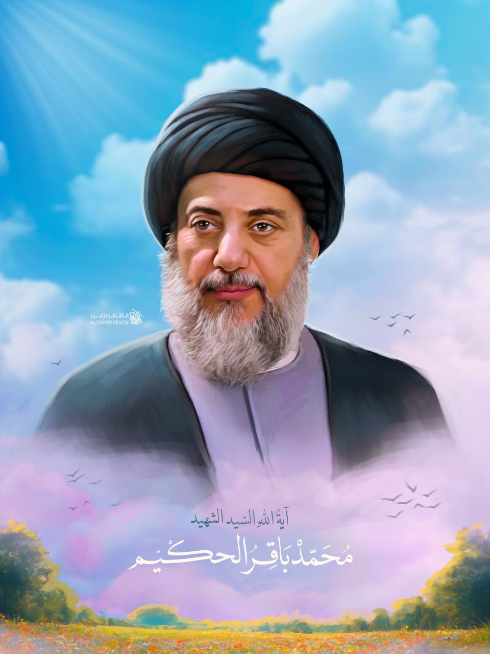 تصویرسازی چهره شهید آیت‌الله سیّدمحمّدباقر حکیم 